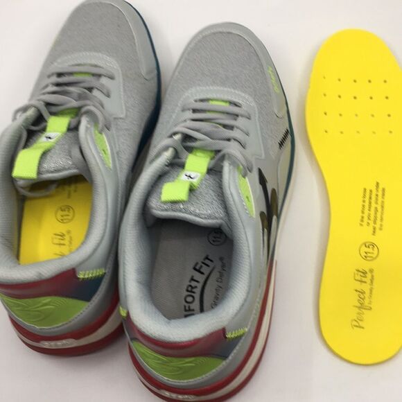 Gravity Defyer Gdefy Energiya Athletic Walking Sneakers, M 11.5 Gry/Red/Blk/Grn - Picture 13 of 16